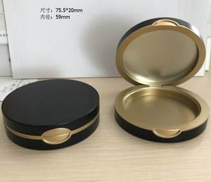 Wholesale Luxury 59mm Matte Black Round Magnetic Compact Powder Case with Mirror