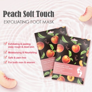 Wholesale natural organic Peach Foot Peel mask peeling nourishing exfoliating foot mask
