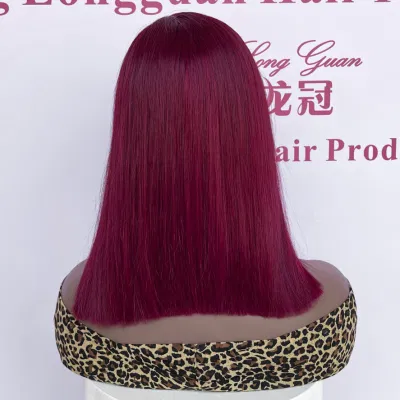 Wholesale Raw Brazilian Hair Straight Bob T Left Side Part Lace Wigs for Black Women