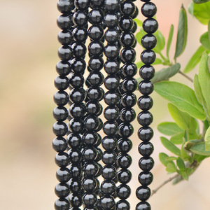 Yiwu Factory Direct Sales Natural Black Agate Stone Loose Gemstone Beads for Jewelry Making