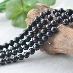 Yiwu Factory Direct Sales Natural Black Agate Stone Loose Gemstone Beads for Jewelry Making