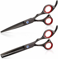 Haircut Scissors Set 6.5 Professional Barber Shears with Detachable Finger Insets Scissors for Hair Cutting Japanese