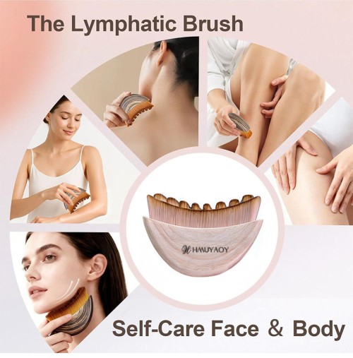 Custom Logo New Lymphatic Contour Face Brush Lymphatic Drainage Massager for Face Reduce Puffiness Face Massager With Bag