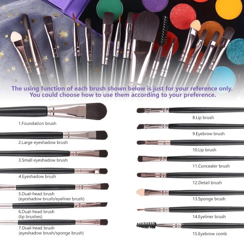 UCANBE 86 Colors Nude Eyeshadow Palette with 15pcs Makeup Brushes Set