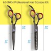 Haircut Scissors Set 6.5 Professional Barber Shears with Detachable Finger Insets Scissors for Hair Cutting Japanese