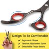 Haircut Scissors Set 6.5 Professional Barber Shears with Detachable Finger Insets Scissors for Hair Cutting Japanese