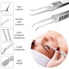 Lash Eyelash Extension Tweezers Stainless Steel 45 Degree Curved Tweezers Eyelash Applicator Tools Tweezers for Eye Lash