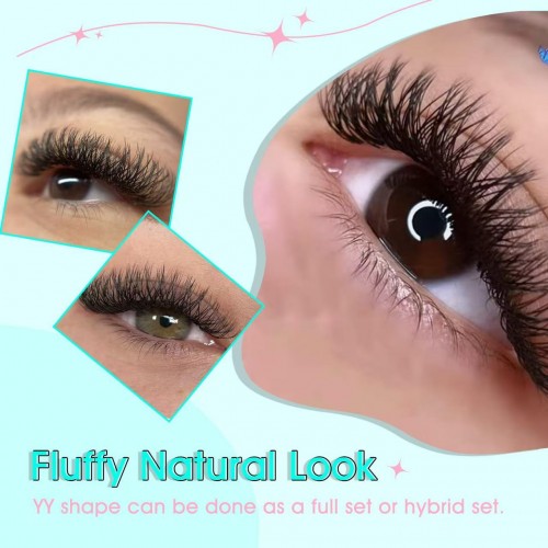 Customizable YY Row-12 Eyelashes Mixed Length 8-14mm Thickness 0.07 mm Curl C