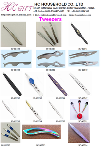 2019 new style stainless steel gold eyebrow tweezers with hole