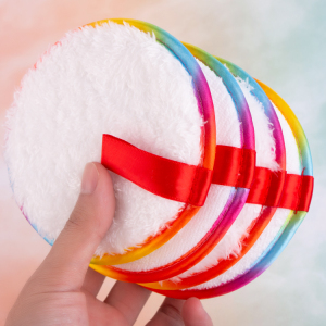 2021 New Arrival Makeup Remover Pads Rainbow Color High Quality Reusable Makeup Remover Microfiber Pads