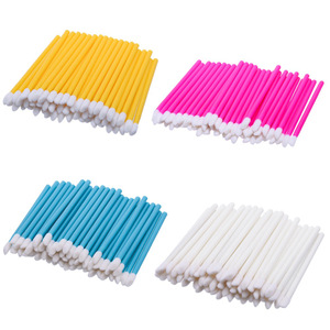 50pcs White Handle Disposable Beauty Lip Balm Gloss Brush Makeup applicator