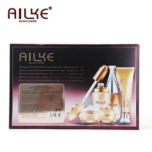 AILKE 24K Collagen Night and Day Cream Beauty Facial Cleanser Toner and Serum 5 Sets Cosmetics skin care products