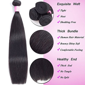  10A Grade Peruvian Hair Extension With Lace Closure Manufacture Silky Straight Natural Color Virgin Hair Bundle Closure