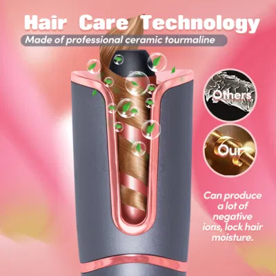 Auto Hair Curler LCD Display Wand Curl Hair Curling Iron