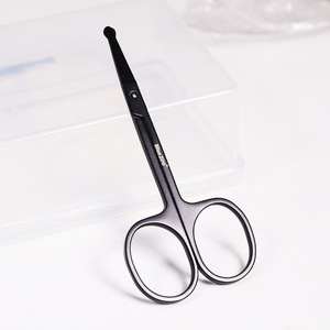 BlueZOO Small Black Professional Stainless Steel Facial Hair Scissors for men Moustache/Beard/Nose Hair trimming Grooming