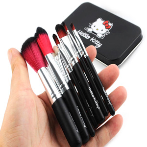 Cosmetic Korean Hello Kitty Makeup Brushes 7pcs Makeup Brush Set Iron Box Makeup Tool