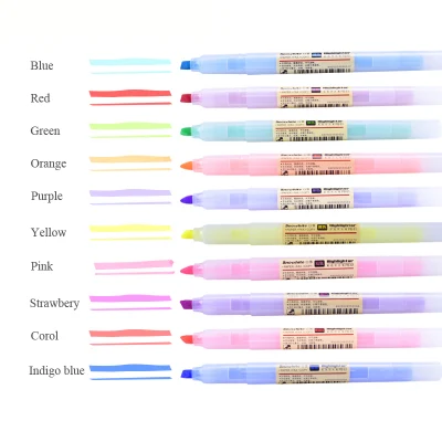 Customized Logo Highlighter Pb61 with European Standard 10 Colors Assortedl