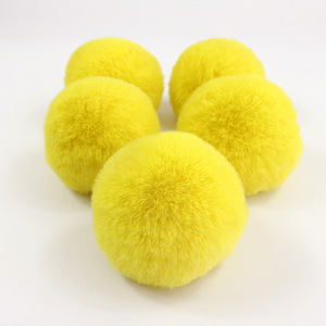 cute plush hair rex rabbit fur ball animal fur pom pom with elastic hair band