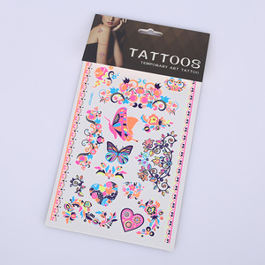 Floral Luminous Tattoo Sticker Feet Or Other Parts Of Body Temporary Tattoo,Non-Toxic Paper Temporary Tattoo Sticker