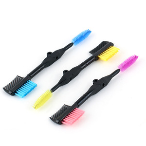 Folding Double Ends Eyebrow Brush Eyelash Comb Mascara Separator Cosmetic Eyebrow Makeup Brushes Eye Brow Applicator NC0727