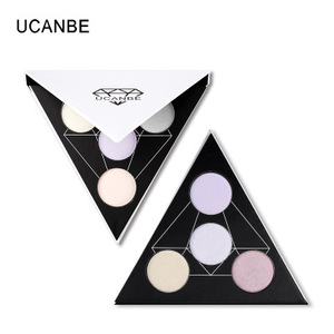 Hot sale UCANBE Triangle Glitter Eyeshadow Palette Holographic Shade Eye Lip Face Makeup Shimmer Shine Powder Nude Eye Shadow