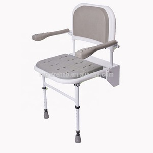 Hot sales Aluminum and stainless steel Wall mounted shower bath seat for old people