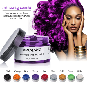 MOFAJANG 120G Hair Styling Pomade Temporary Easy Wash Mud Hair Color Wax