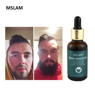 Mslam Pure Beard Growth Oil Men Grow Moustache Essence Oil Thicker Fuller Gentlemen′ S Beard Hair Extension PRO 30ml