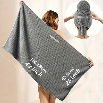 Multi-Color Super Absorbent Hair Towel Wrap for Women Elastic Strap for Easy Hair Drying and Styling