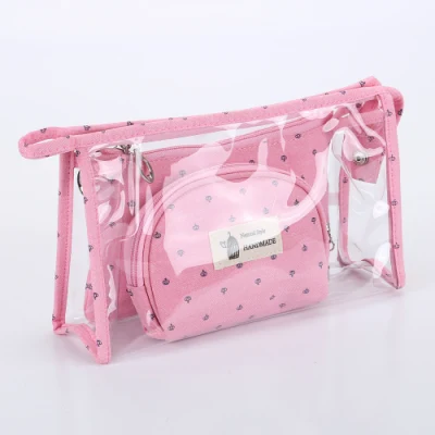 N00090 Travel Waterproof Transparent Custom Logo Cosmetic Bag