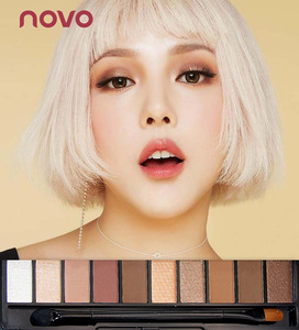 NOVO eye shadow 10 Colorcs glitter palette cosmetics makeup products private label eyeshadow palette