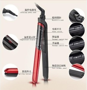 pro nano titanium private label flat iron hair straightener with led display