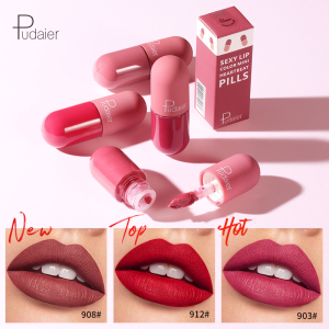 Pudaier Wholesale 18 Colors Mini Capsule Lip Gloss Matte Nude Lipgloss Liquid Lipstick