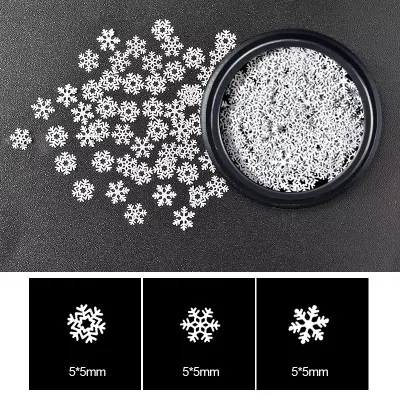 Snow Flake 3D White Slices Sequins Piece Manicure Accessories Decoration