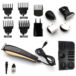 Waterproof and Rechargeable Cordless 5 in 1 Multi-functional Body Groomer Kit of Mustache Beard Nose Trimmer Kit