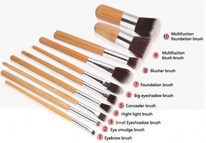 wood handle makeup brush set for makeup tools