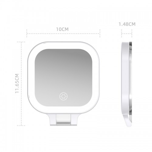 Hot-selling Portable Customizable Folding Double-Sided LED Luminous 10X20X Magnifying Makeup Mirror