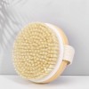 Wooden bath scrub brush for dry skin