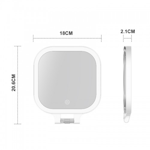 Hot-selling Portable Customizable Folding Double-Sided LED Luminous 10X20X Magnifying Makeup Mirror