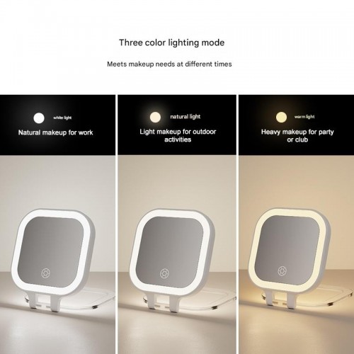 Hot-selling Portable Customizable Folding Double-Sided LED Luminous 10X20X Magnifying Makeup Mirror