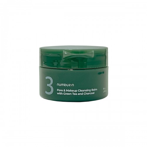 [numbuzin No.3 Pore & Makeup Cleansing Balm with Green Tea and Charcoal]Korean Beauty Korean skin care Korean Cosmetics Cruelty-Free Cleanser Calming Smoothing