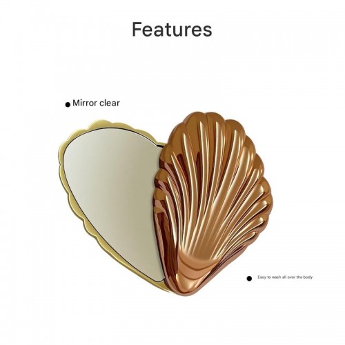 Mini Unbreakable Portable Cute Foldable Double-sided Metal Zinc Alloy Makeup Mirror For Touch-ups