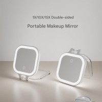 Hot-selling Portable Customizable Folding Double-Sided LED Luminous 10X20X Magnifying Makeup Mirror