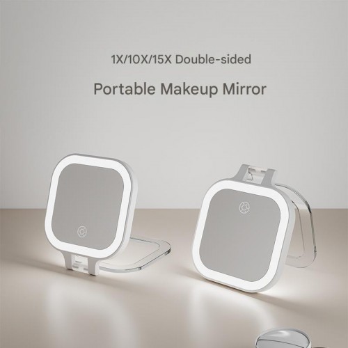 Hot-selling Portable Customizable Folding Double-Sided LED Luminous 10X20X Magnifying Makeup Mirror
