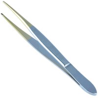 Gold Tipped Surgical Grade German Stainless Steel Tweezer (Slanted)-Flawless Eyebrow and Facial Hair Shaping and Removal Tweezer