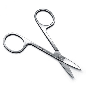1Pc Women Beauty Makeup Trim Eyebrows Shaping Scissors Embroidered Bend Shear