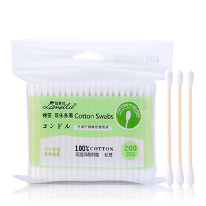200pcs eco-friendly baby bamboo cotton swab, disposable ear cleaning stick bamboo cotton buds