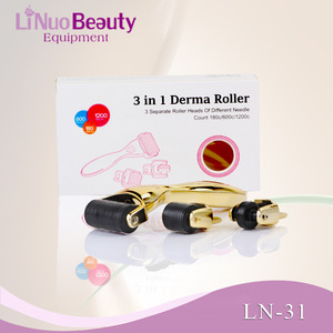 3 in 1 needle titanium derma roller/stainless steel microneedle roller/derma rolling system