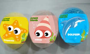 45g private label oem natural baby shower gel bubble foam bath fizzies bombs toys inside