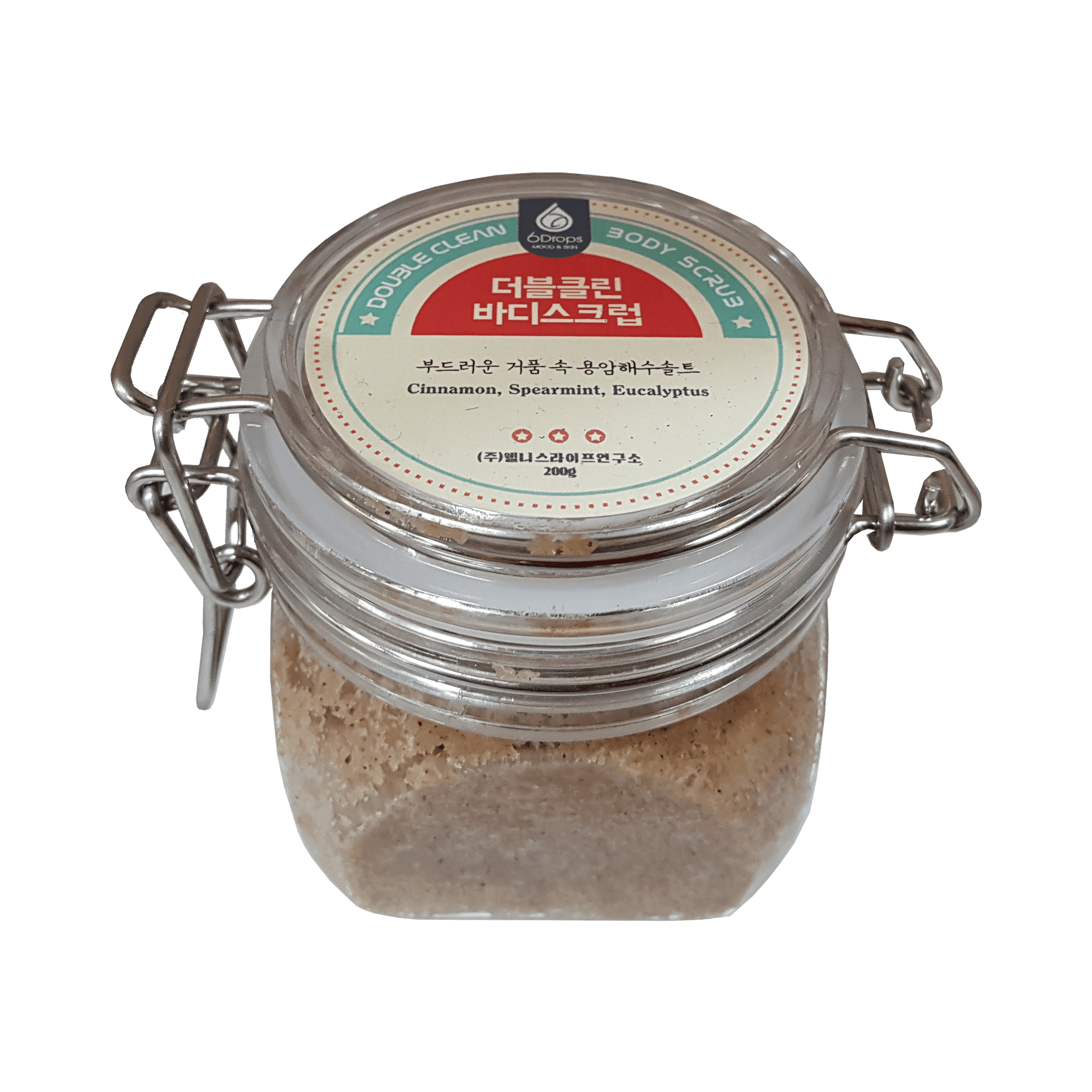 6-Drops Jeju Magma Sea Salt Body Scrub - DOUBLE CLEAN 200g